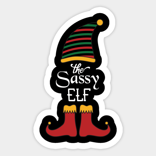 The Sassy Elf Matching Family Group Christmas Party Pajama Sticker by Gufbox